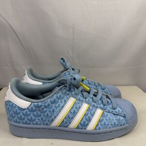 Adidas Superstar Blue/Volt/White Grade School Boys Shoe / Size 5
